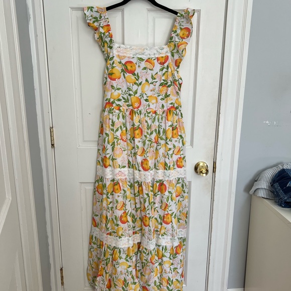 TJ Maxx Rachel Zoe Citrus Print Mommy & Me Dress with Lace Trim - Picture 1 of 6
